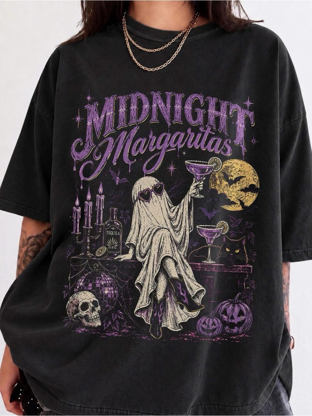 Midnight Margaritas Graphic Tee - Black